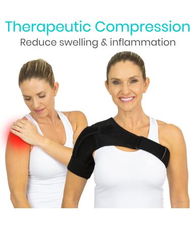 Vive Shoulder Stability Brace - Compression Support Sleeve for Rotator Cuff Injuries - Targeted Pain Relief - Black, Medium - Buy Online on GoSupps.com