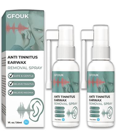 GFOUK Anti Tinnitus Earwax Removal Spray Anti Cochlear Blockage Removal Spray Earwax Dissolving Spray Ear Wax Remover Ear Wax Cleaner (2pcs)