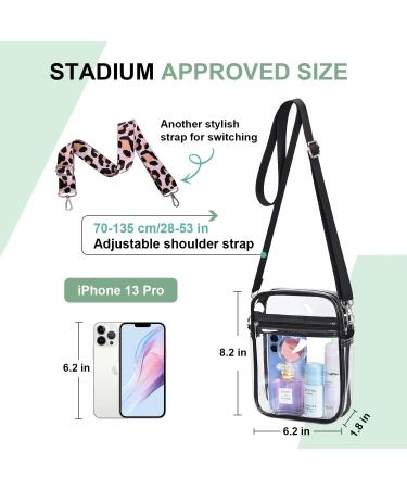 Clear Stadium Approved Crossbody Bag for Women & Men - Transparent PVC Messenger Handbag for Concerts & Events - Buy Online on GoSupps.com