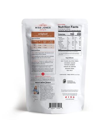 Miss Jones Baking Original Oat Pancake and Waffle Mix - Gluten Free - 10g Protein - 100% Whole Grains - 13.99oz - Buy Online on GoSupps.com
