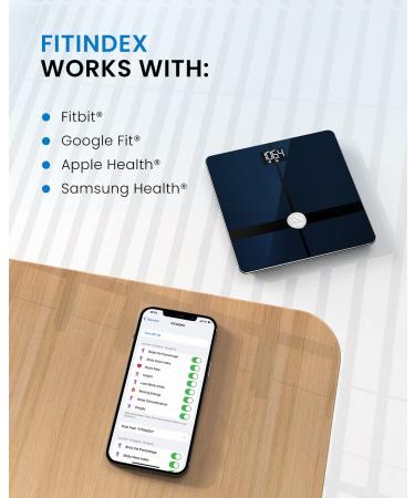 FITINDEX Wi-Fi Scale - Bluetooth Body Fat & BMI Scale with ITO Coating Technology - Buy Online on GoSupps.com