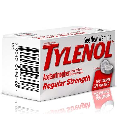 Tylenol Regular Strength Acetaminophen Tablets - 100 ct (Pack of 2) - Buy Online on GoSupps.com