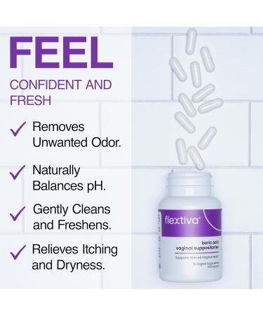 Boric Acid Vaginal Suppositories | pH Balance & Odor Control | 600mg 28 Capsules for Women's Health - International Shipping Available - Buy Online on GoSupps.com