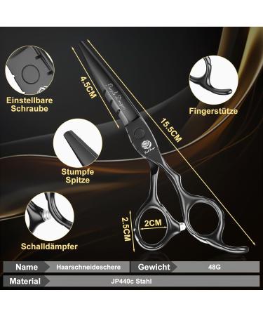 Purple Dragon Hairdressing Scissors Set 5.5 Inch Black Hair Cutting Scissors Set (Hair Scissors & Thinning Scissors) with 2 Combs Hair Beard Trimming Shaping Care for Men Women Family Barber - Buy Online on GoSupps.com