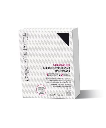 Diego dalla Palma Cheraplex Instant Action Hair Rebuilding Kit - Two-Step Shock Action Hair Treatment - Contains Rebuilding And Repairing Phases - Restructures All Hair Types - 2 Pc