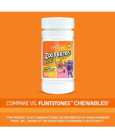 21st Century Zoo Friends with Extra C | 60 Chewable Tablets - Immune Support for Kids - Buy Online on GoSupps.com