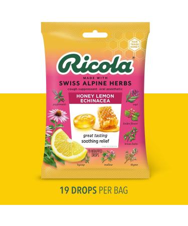 Ricola HoneyLemon Echinacea Cough Drops - 19 Count (Pack of 1) - Buy Online on GoSupps.com