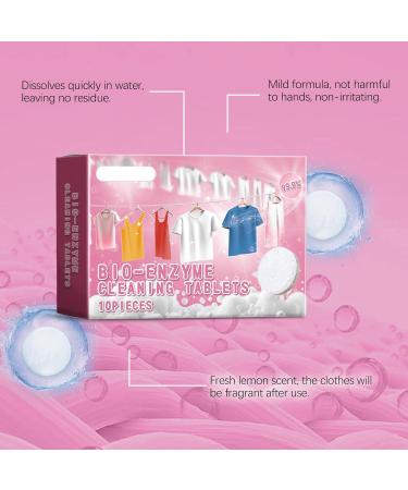 Haoyull Pack of 10 Laundry Detergent Sheets 100Pieces Explosives Salts Enzyme Cleans Tablets for Powerful Cleans - Buy Online on GoSupps.com