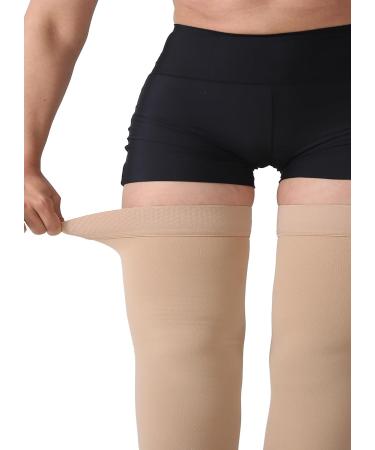 TOFLY Thigh High Compression Stockings Opaque 1 Pair 20-30 mmHg Firm Support with Silicone Band 3XL Beige - Buy Online on GoSupps.com