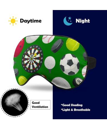 Sport Ball Pattern Sleep Mask - Adjustable Eye Cover for Men and Women | Block Light for Better Sleep and Travel | Nap Blindfold with Comfortable Strap - Buy Online on GoSupps.com