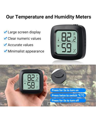Aggforbl Reptile Thermometer Reptile Digital Thermometer and Humidity Vivarium Accessories use for bearded dragon accessories Tank Hygrometer Reptile wiht Double Sided Tape (Black 1) Black 1 pcs - Buy Online on GoSupps.com
