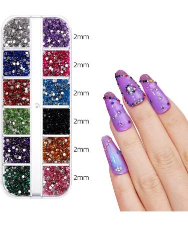 Clyhon 2500PCS Crystal AB Rhinestones Flat Back Gems with Tweezers - Nail Art Tools for Nails, Clothes, Face Craft - Buy Online on GoSupps.com