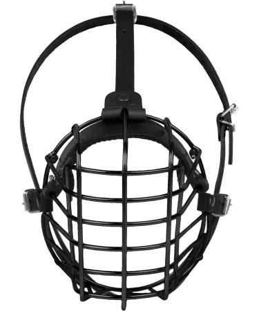 Budkas German Shepherd Metal Basket Muzzle for Medium Dogs - Adjustable Durable Leather Straps Safe for Chewing - Black Size L - Buy Online on GoSupps.com