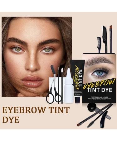 Reddhoon Eyebrow Tint Dye Kit Long Lasting Brow Dye Cream for Eyebrow Tinting Semi Permanent Eyebrow Dye Kit with Brush Makeup Tools for Professional and Beginner 02# Maroon - Buy Online on GoSupps.com