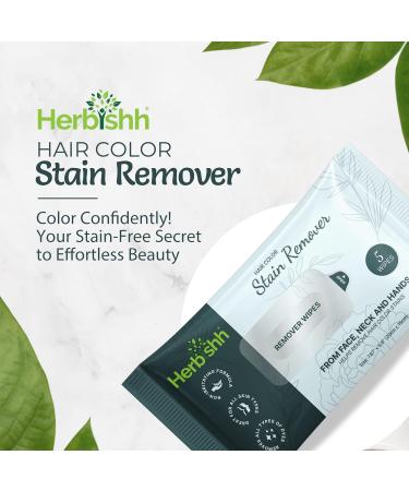 Herbishh Hair Color Stain Remover Wipes Gentle Formula for Dye Cleanup Easy Clean Hair Color Remover Wipes for Skin Travel Pack With 5 Wipes Safe and Skin-Friendly (Pack of 1) - Buy Online on GoSupps.com