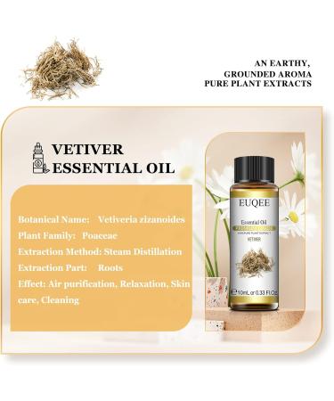 EUQEE 10ml Pure Natural Vetiver Essential Oil - Aromatherapy for Relaxation and Candle Making - Buy Online on GoSupps.com