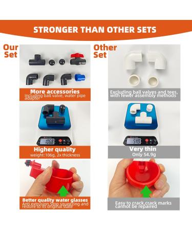 Ayakol Automatic Chicken Waterer System DIY Poultry Pipe Water Feeder Set Include 8 Chicken Water Cups Coop Automatic Clean Waterer Suitable for Chicken Duck Quail Pigeon Large - Buy Online on GoSupps.com