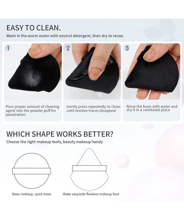 BEAKEY Latex-Free Powder Puff Set - 12 Makeup Puffs for Loose & Cosmetic Foundation (6 Black + 6 White) - Buy Online on GoSupps.com