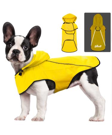 BiPawTi Dog Raincoat,Waterproof Hooded Slicker Poncho,Dog Reflective Safety Dog Rain Jacket,Windproof Snow-Proof Dog Rain Coat,Dog Raincoats for Small,Medium,Large Dogs Yellow Medium