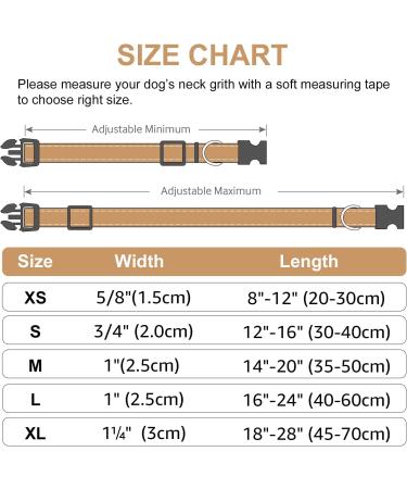 Joytale Reflective Dog Collar for Small Dogs - Brown Size S (Pack of 1) | Durable & Stylish - Buy Online on GoSupps.com