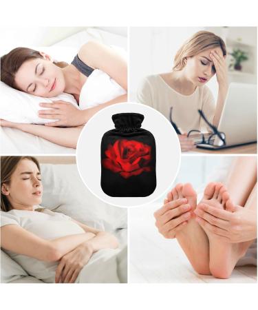 Hot Water Bottle 2L with Cover - Red Rose Design for Pain Relief | Hand & Feet Warmer for Winter - Buy Online on GoSupps.com