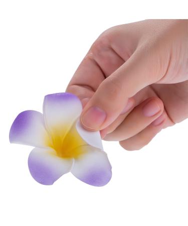 Mudder Hawaiian Plumeria Flower Hair Foam Clips 2.4 Inch - Pack of 24 - Buy Online on GoSupps.com