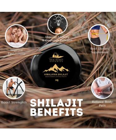 SILK ROAD ORGANICS Pure Himalayan Shilajit Resin - 30gm with Fulvic Acid and 84+ Trace Minerals | Metabolism Support, Immune System Boost, Energy & Focus | Includes Measuring Spoon - Buy Online on GoSupps.com