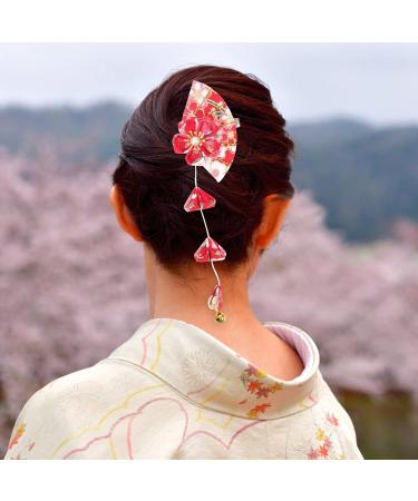 1 Pair Fan Hanfu Hairpin Kimono Hair Accessories Kimono Flower Hair Fan Barrette Clip Flower Barrettes Vintage Tassel Hairpins Hair Ornament The Flowers Metal Japan Misss1 - Buy Online on GoSupps.com