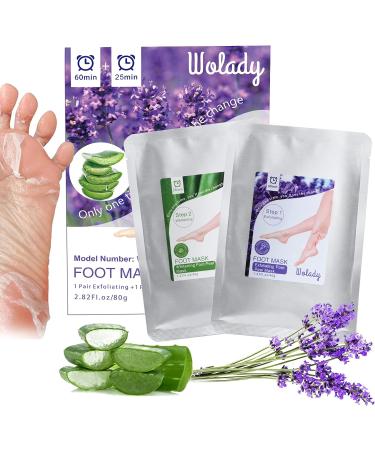 Foot Peeling Mask - Exfoliating Socks for Smooth Feet | Wolady Moisturizing Foot Care Mask | Removes Calluses & Dead Skin - 2 Pairs - Buy Online on GoSupps.com