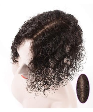 Curly Wig for Women | Natural Hairline Silk Base Clip-In Human Hair Topper | 12 Black for Thin Hair - Buy Online on GoSupps.com