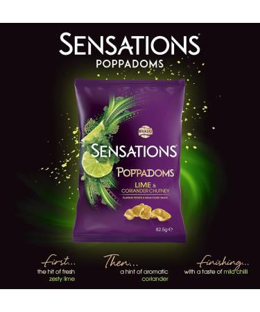 Walker Sensations Lime & Coriander Poppadoms 82.5g - Authentic Indian Snack - Buy Online on GoSupps.com