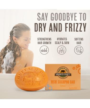 Grassfed Beauty MSM Shampoo Bar - Natural pH Balanced Non-Stripping Citrus Scent 4 oz for All Hair Types - International Shipping Available - Buy Online on GoSupps.com