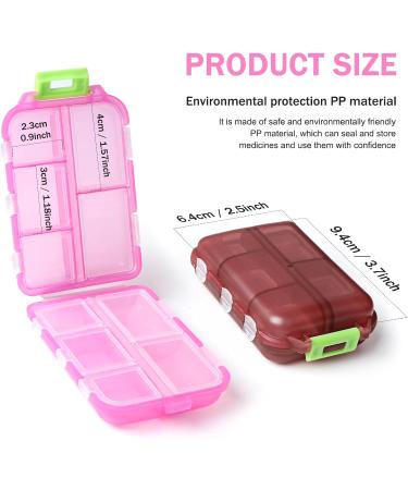 TUTUDOW 3 Pack Portable Travel Pill Organizer - 10 Compartment Medication Box for Purse Vitamins & Fish Oil - Ideal for Daily/Weekly Use Outdoor & Office - Buy Online on GoSupps.com