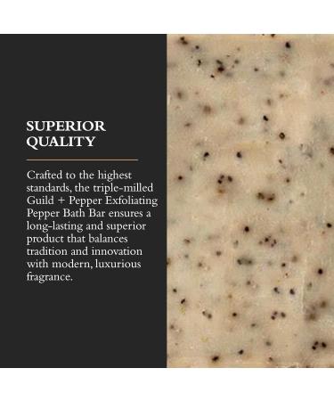 Gilchrist & Soames Guild + Pepper Exfoliating Bath Bar 6oz - Natural Black Pepper & Aloe Hand & Body Cleanser Warm Oak Scent - International Shipping Available - Buy Online on GoSupps.com