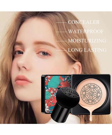Mushroom Head Air Cushion CC Cream Foundation - Moisturizing Concealer Makeup Base for Long Lasting Coverage - Includes Mushroom Makeup Sponge - Easy Application - C-Natural Shade - Buy Online on GoSupps.com
