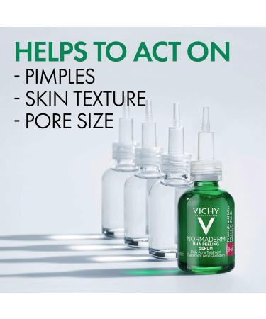 Vichy Normaderm BHA Peeling Serum with Salicylic Acid & Glycolic Acid. Helps target acne-related concerns such as pimples pore size inflammation and skin texture. Genderless Suitable for Sensitive Skin 30ML - Buy Online on GoSupps.com