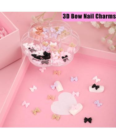 140pcs Pearl & Bow Nail Charms 3D Nail Bows Colorful Nail Charms for Acrylic Nails Bowknot Nail Charms DIY Nail Accessories for Women Girls - Buy Online on GoSupps.com