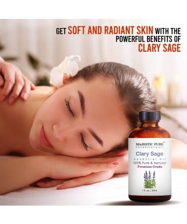 Buy MAJESTIC PURE Clary Sage Essential Oil - Premium Grade Aromatherapy & Massage Oil - 1 fl oz - Pure & Natural - Buy Online on GoSupps.com