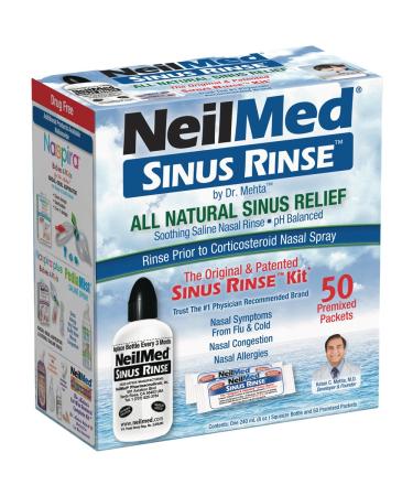 NeilMed The Original & Patented Sinus Rinse Kit 50 Premixed Packets 1 Kit