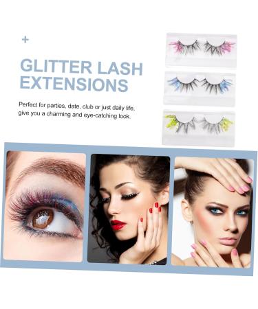 minkissy 3 Pairs Colored False Eyelashes False Lashes Glitter Eyelashes Halloween Makeup Eyelashes Makeup Eye Lashes Halloween Costume Cosplay Lashes End of Eye Sequins 3d Chemical Fiber - Buy Online on GoSupps.com
