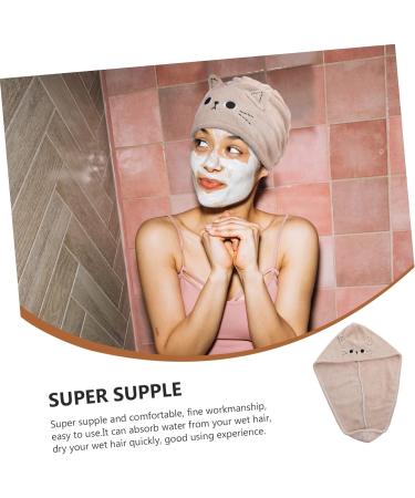 SKISUNO Dry Hair Cap Turbins for Ladies Curly Hair Hat Fast Drying Towel Womens Hats Bath Water Absorbent Drying Hat Mini Witch Hats for Crafts Dry Hair Towel Cap Girl Hat Coral Fleece Coffee 63X22X1CM - Buy Online on GoSupps.com