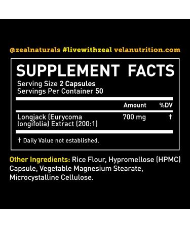 Tongkat Ali Extract Capsules 700mg | LongJack 200:1 - Mens Health Support | Non-GMO 100 Capsules - International Shipping Available - Buy Online on GoSupps.com