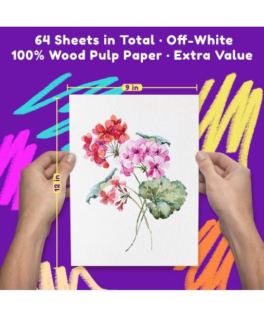 Watercolor Paper White 2 Pack (64 Sheets) - Large Watercolor Pad for Artists - Buy Online on GoSupps.com