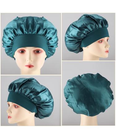 Paefiu 4-Piece Silk Sleeping Hood Set for Women & Girls Breathable Hair Bonnets in Black Red Cyan & Coffee - Buy Online on GoSupps.com