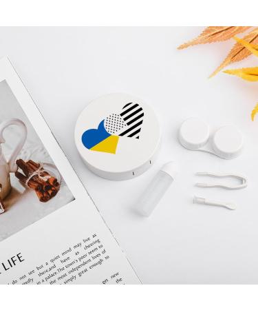 Buy Ukraine & American Flag Contact Lens Case | Portable Round Storage Box with Mirror | Perfect for Travel & Daily Use - Buy Online on GoSupps.com