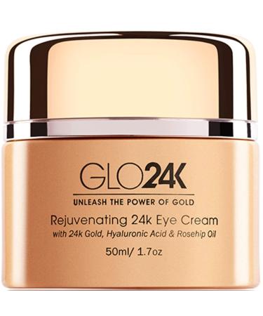 GLO24K Rejuvenating 24k Eye Cream and Serum With 24k Gold Hyaluronic Acid Vitamins A C E - Buy Online on GoSupps.com
