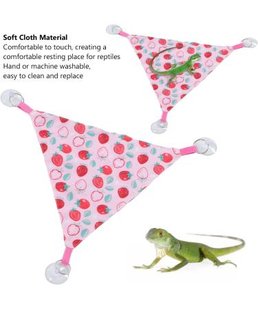 Alvinlite Reptile Hammock 2-Pack - Pink Strawberry Pattern Lizard & Bearded Dragon Climbing Accessories (33x33x46cm) - Buy Online on GoSupps.com