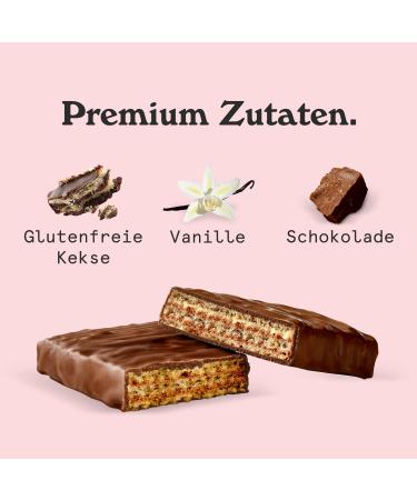 Nicks Protein Wafer Bar Vanilla | 25% Protein | Low Carb Gluten-Free No Added Sugar | 203 Calories | 24 Pack (40g Each) - Buy Online on GoSupps.com