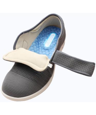 Buy Mens Diabetic Edema Boots - Adjustable Lightweight Slippers for Swollen Feet | Comfortable Walking Shoes for Grandparents | Size 7.5 Gris - Buy Online on GoSupps.com