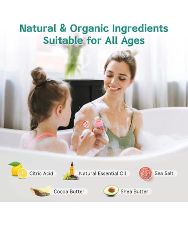 8 Organic Luxurious Bath Bombs Gift Set - Vegan Gifts for Women & Children | Perfect for Christmas Mother's Day & Valentine's Day - Buy Online on GoSupps.com